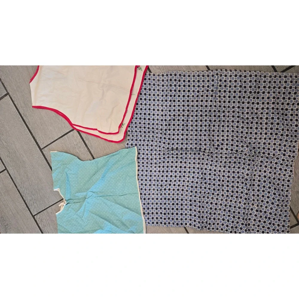 Vintage Handmade Baby Bundle Alphabet Bib Polka Dot Smock Reversible Blanket
